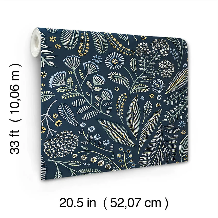 A-Street Prints Briar - Navy Wallpaper | Buy Online A-Street Prints Briar wallpaper, color Navy, SKU 4135-27293