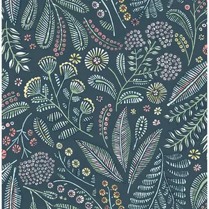 A-Street Prints Briar wallpaper, color Teal, SKU 4135-27295