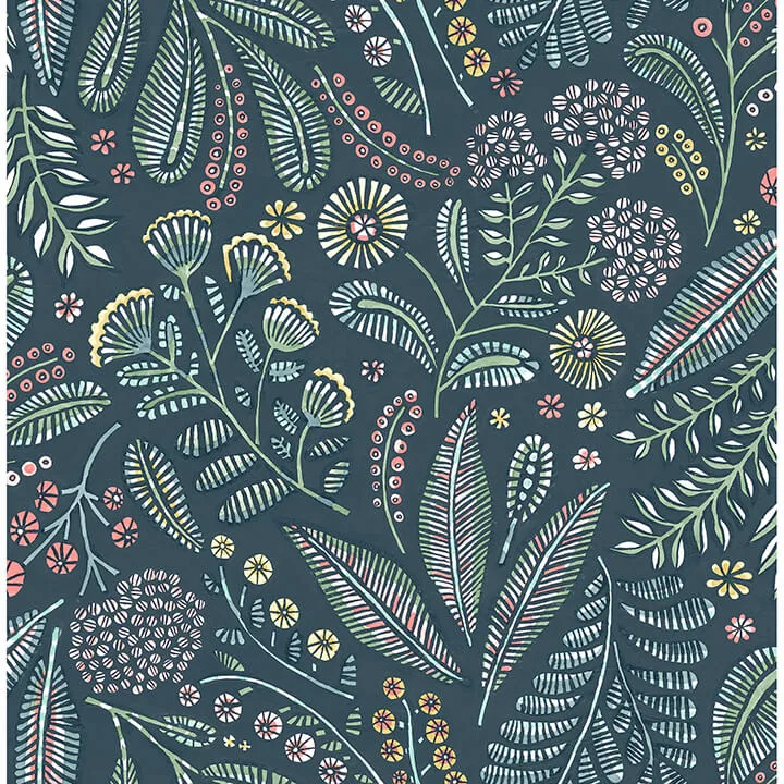 A-Street Prints Briar wallpaper, color Teal, SKU 4135-27295