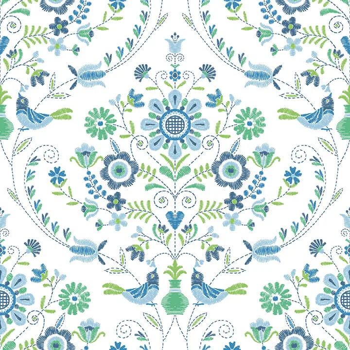 A-Street Prints Britt wallpaper, color Sapphire, SKU 4066-26511
