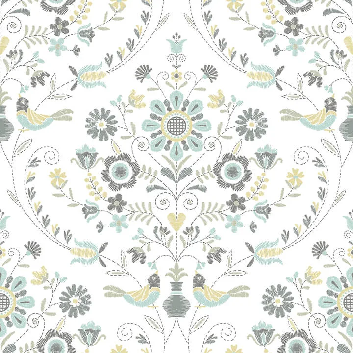 A-Street Prints Britt wallpaper, color Sea Green, SKU 4066-26510