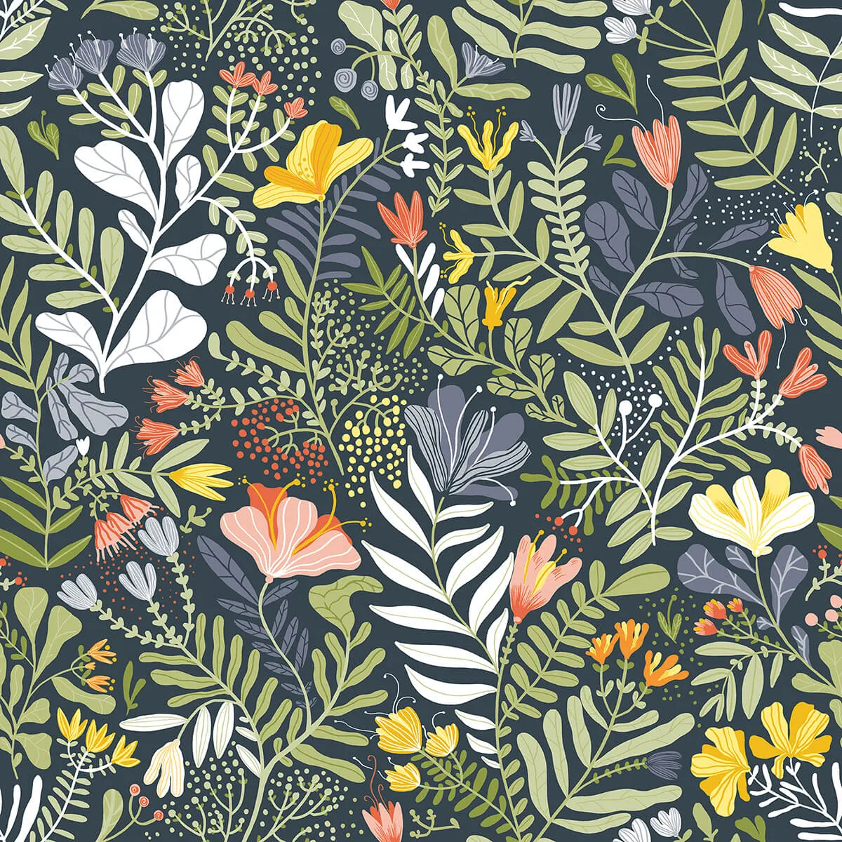 A-Street Prints Brittsommar wallpaper, color Navy Blue, SKU 2999-55010