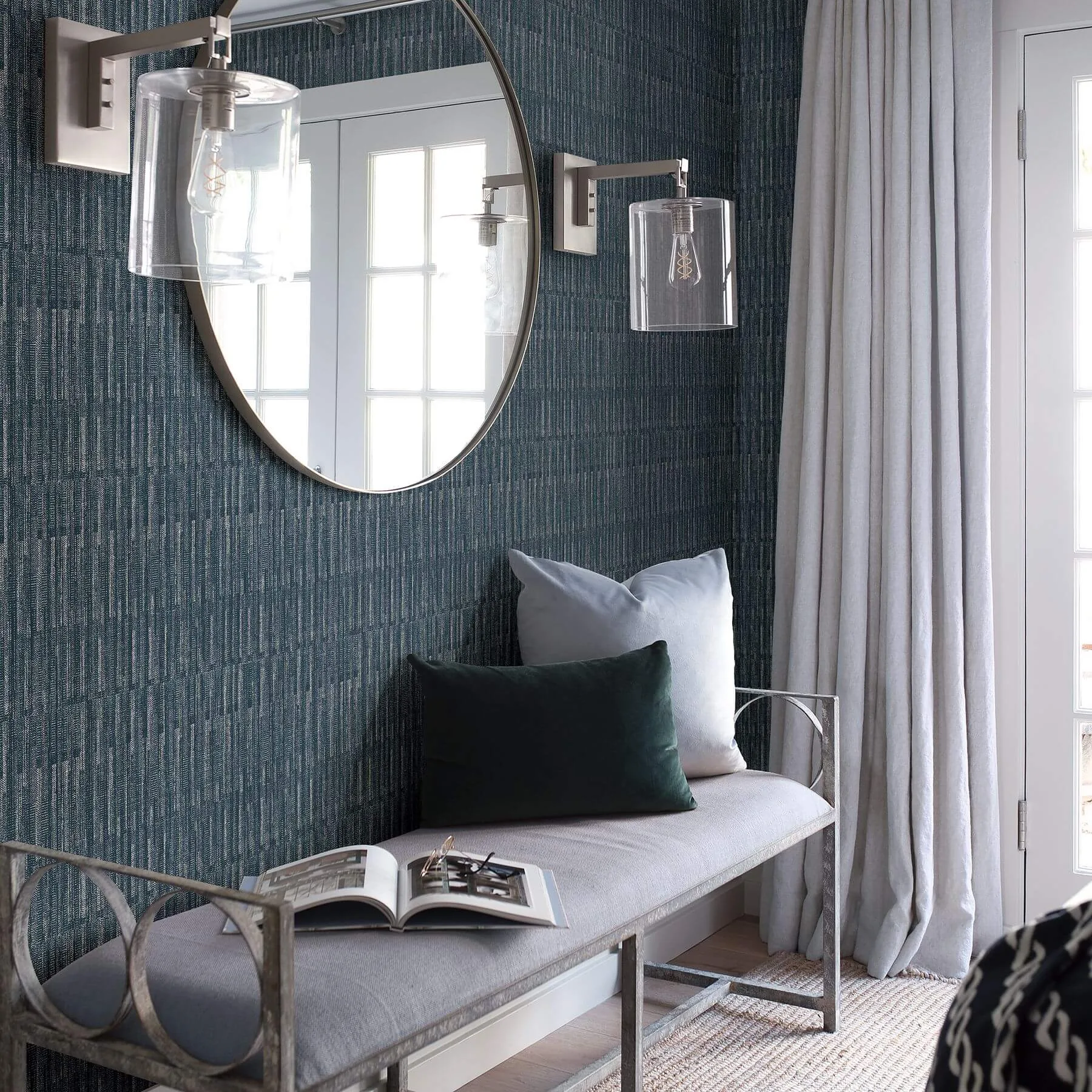 A-Street Prints Brixton wallpaper, color Indigo, SKU 2964-25945