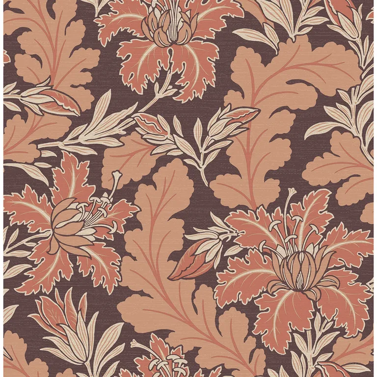 A-Street Prints Butterfield wallpaper, color Burgundy, SKU 2970-26144