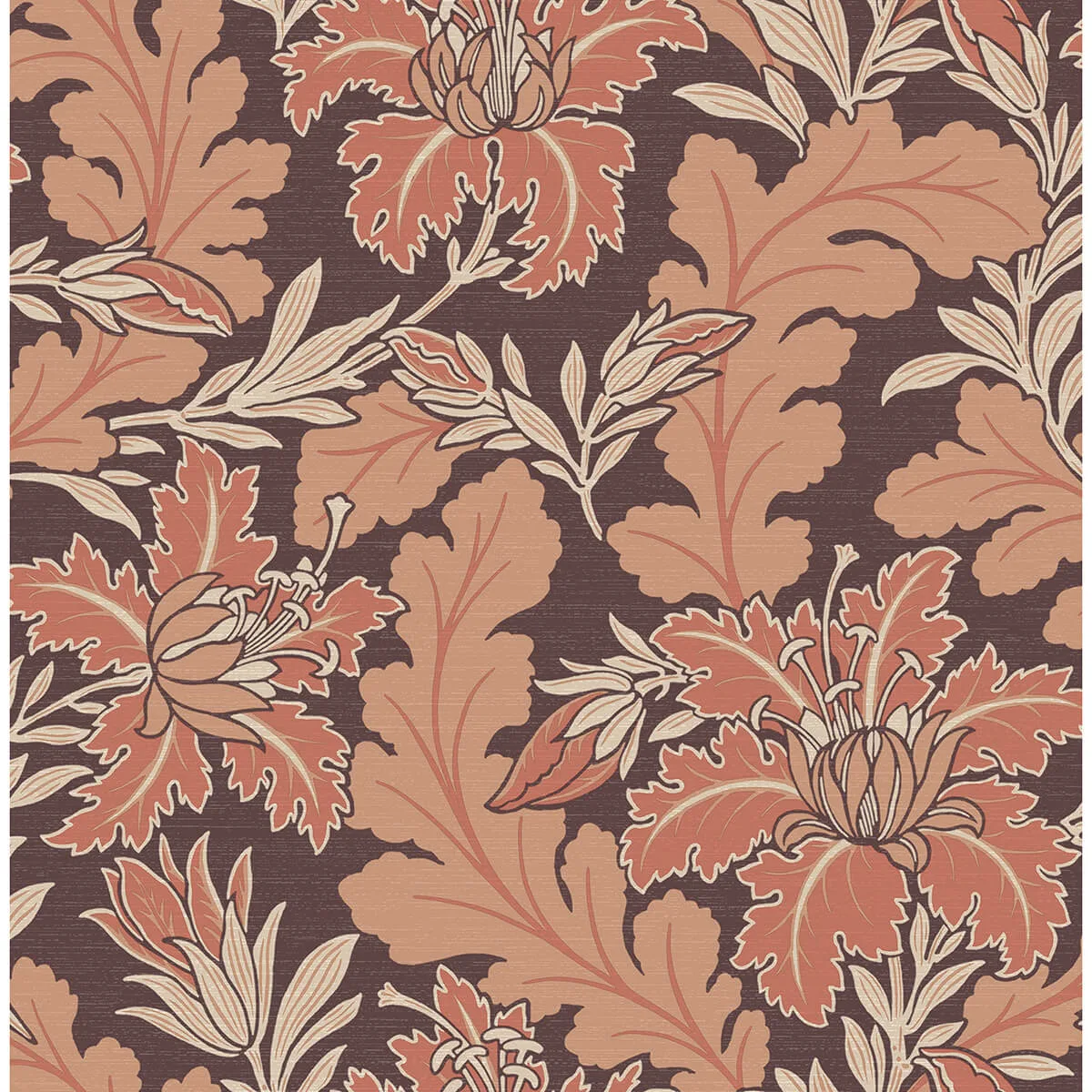 A-Street Prints Butterfield wallpaper, color Burgundy, SKU 2970-26144