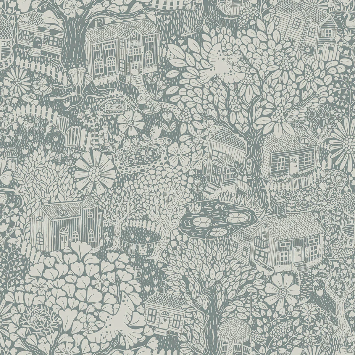 A-Street Prints Bygga Bo wallpaper, color Blue, SKU 4111-63005