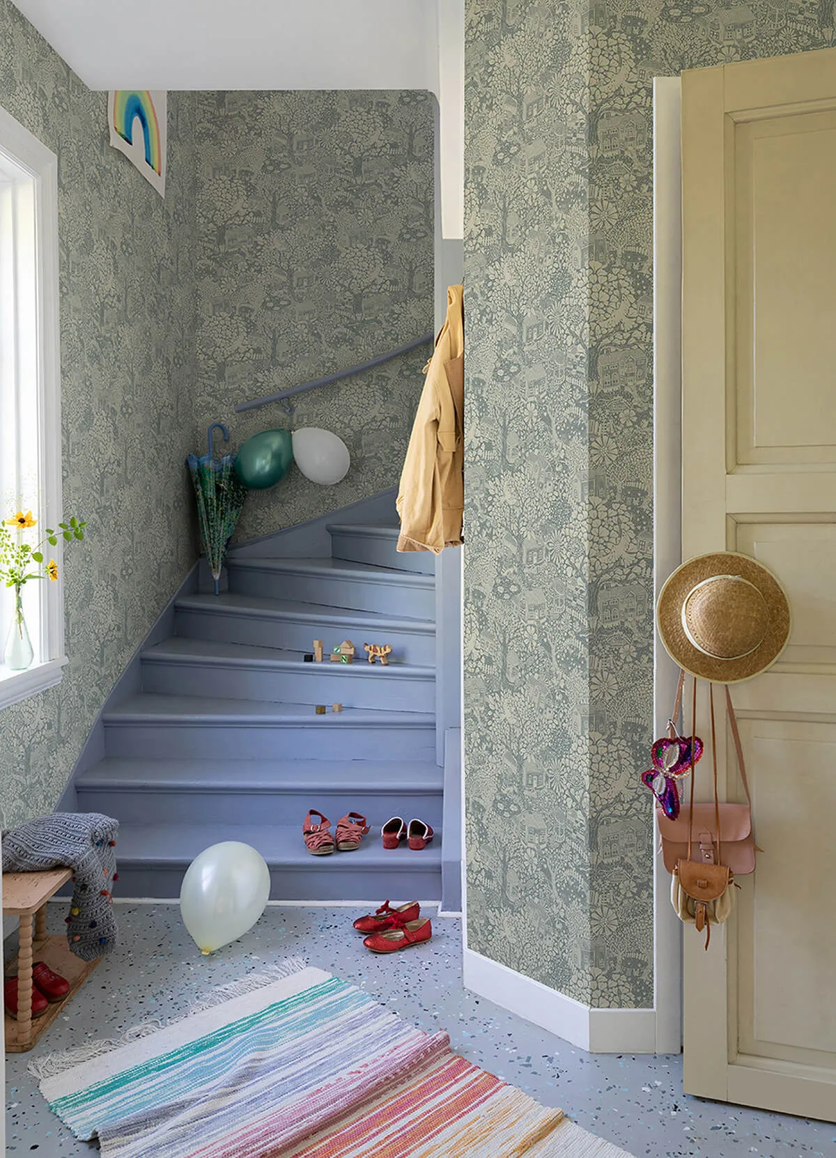 A-Street Prints Bygga Bo wallpaper, color Blue, SKU 4111-63005