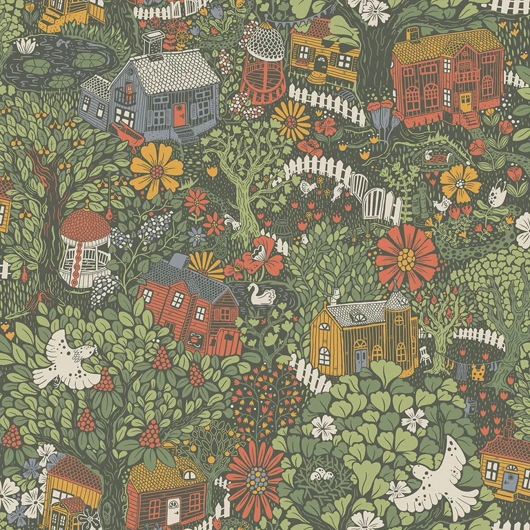 A-Street Prints Bygga Bo wallpaper, color Green, SKU 4111-63003
