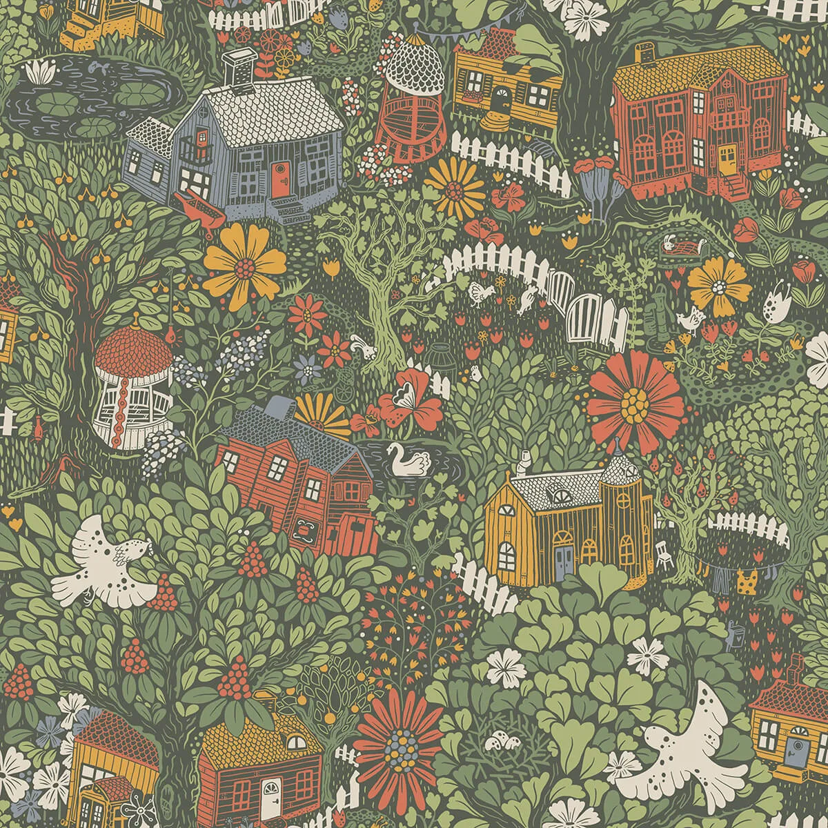 A-Street Prints Bygga Bo wallpaper, color Green, SKU 4111-63003
