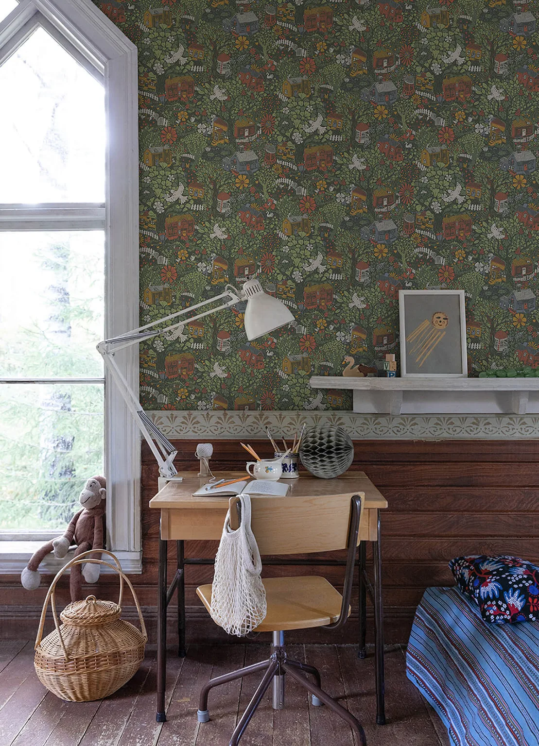 A-Street Prints Bygga Bo wallpaper, color Green, SKU 4111-63003