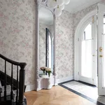 A-Street Prints Cabbage Rose Bow wallpaper, color Pretty in Pink, SKU AST4653
