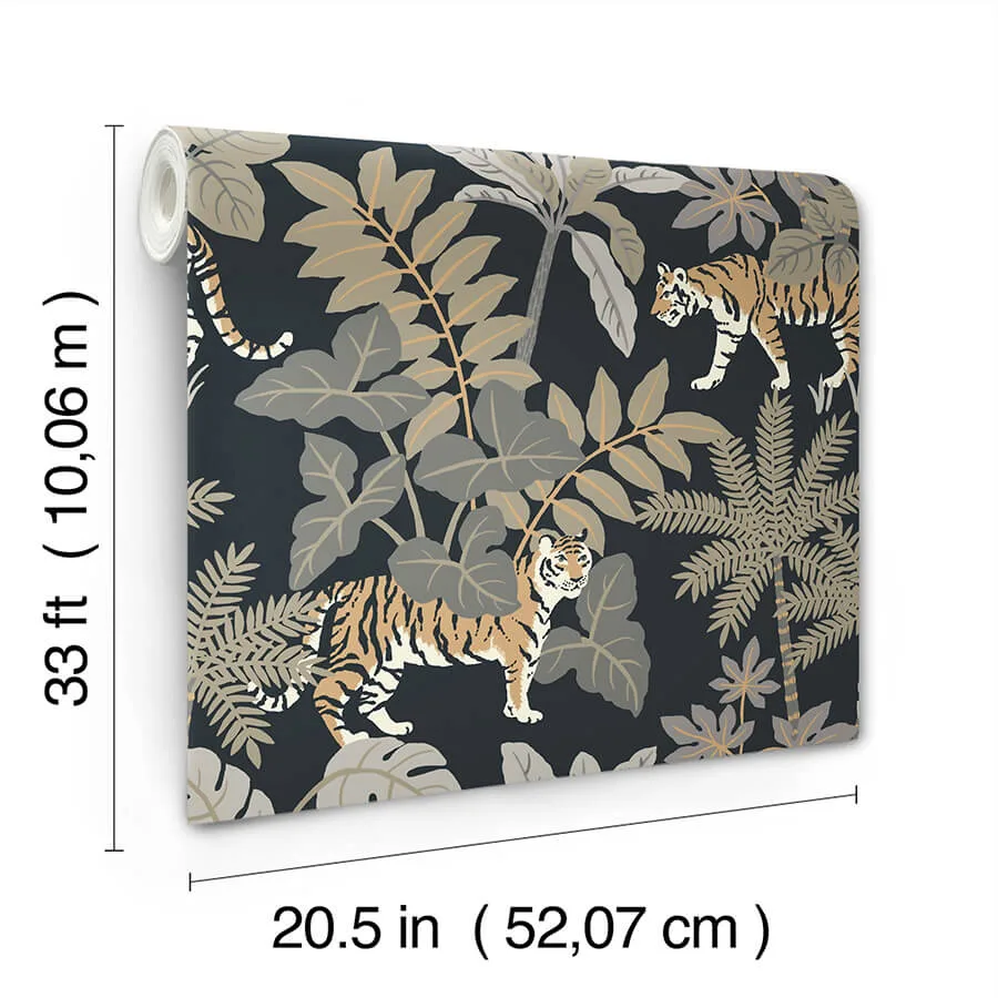 A-Street Prints Caspian wallpaper, color Charcoal, SKU 4146-27249