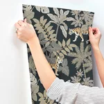 A-Street Prints Caspian wallpaper, color Charcoal, SKU 4146-27249