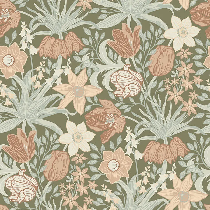 A-Street Prints Cecilia wallpaper, color Moss, SKU 4143-34029