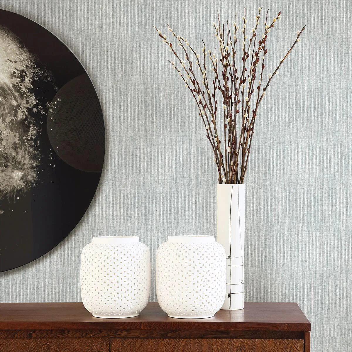 A-Street Prints Chenille wallpaper, color Light Blue, SKU 2903-25287