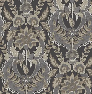 A-Street Prints Collins wallpaper, color Charcoal, SKU 4173-27654
