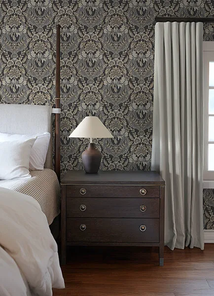 A-Street Prints Collins wallpaper, color Charcoal, SKU 4173-27654