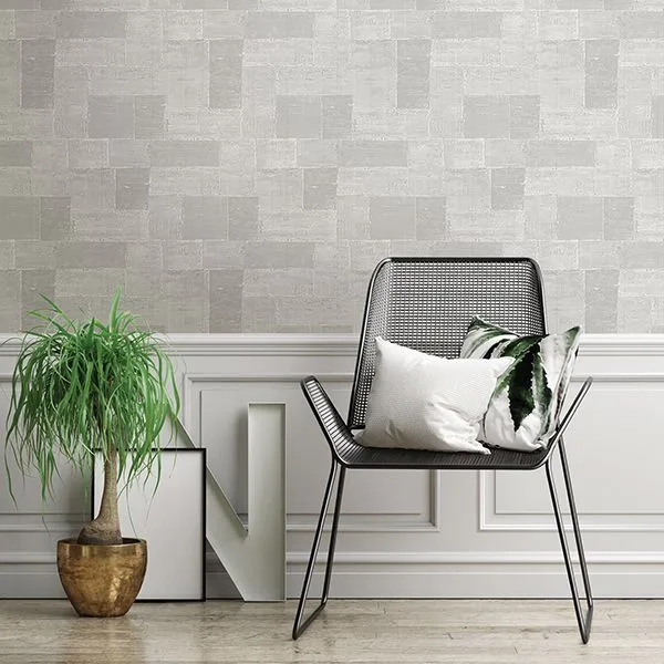 A-Street Prints Composition wallpaper, color Silver, SKU 2908-87114