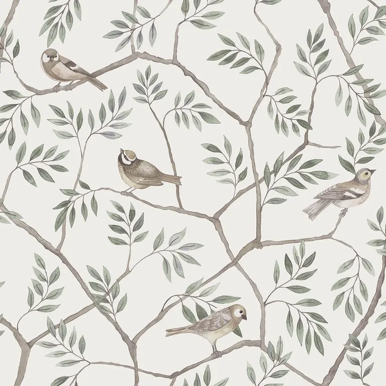 A-Street Prints Crossbill wallpaper, color Off White, SKU 2948-27015