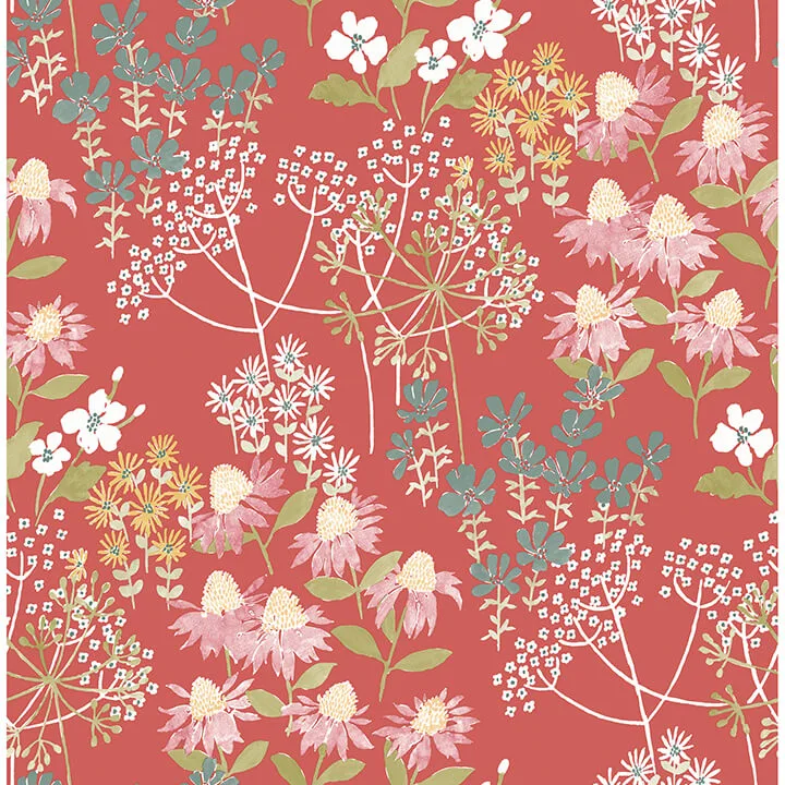 A-Street Prints Cultivate wallpaper, color Red, SKU 4122-27019