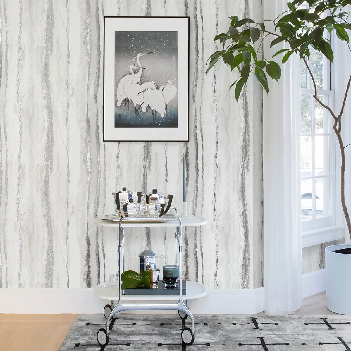 A-Street Prints Delesse wallpaper, color Platinum, SKU 4019-86499