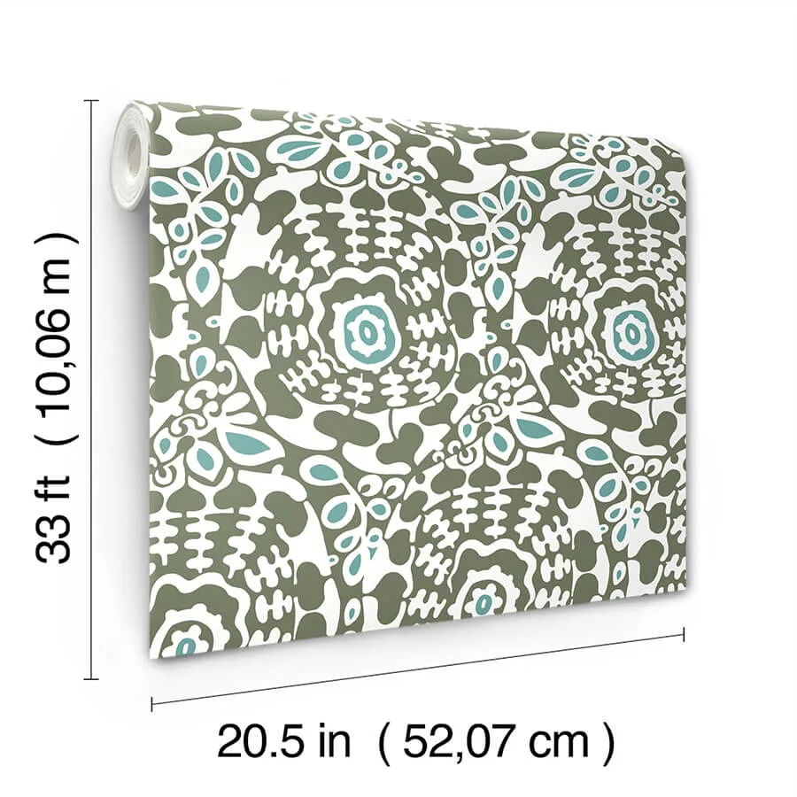A-Street Prints Divine - Green Wallpaper | Buy Online A-Street Prints Divine wallpaper, color Green, SKU 4122-27040