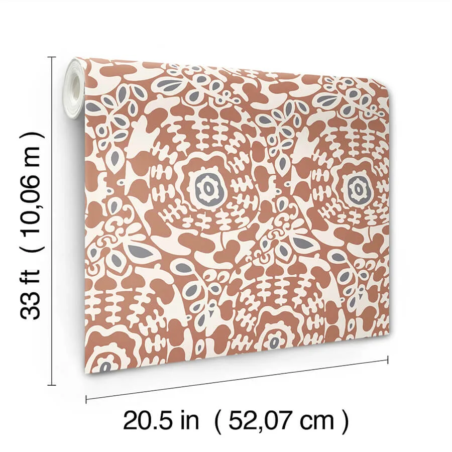 A-Street Prints Divine wallpaper, color Rust, SKU 4122-27041