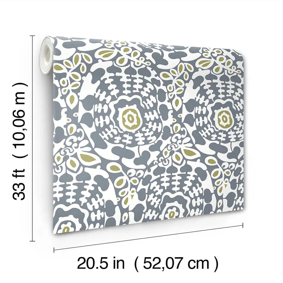 A-Street Prints Divine wallpaper, color Slate, SKU 4122-27037