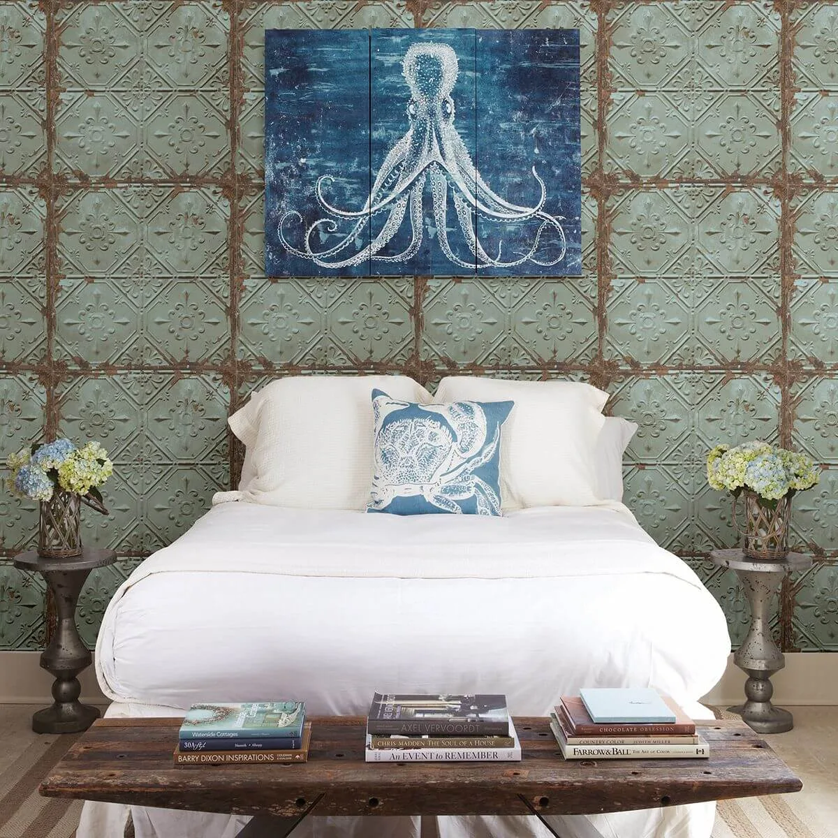 A-Street Prints Donahue wallpaper, color Turquoise, SKU 2922-22331