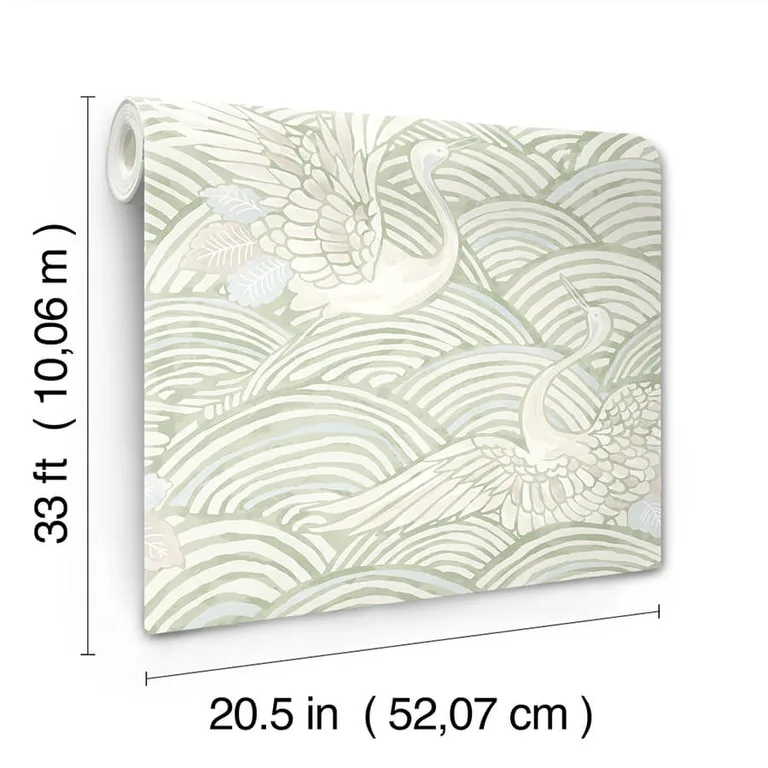 A-Street Prints Egret wallpaper, color Sage, SKU 4172-27497