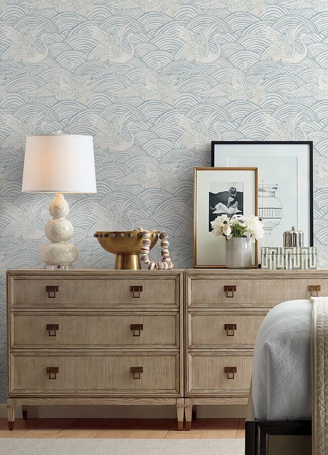 A-Street Prints Egret wallpaper, color Sky Blue, SKU 4172-27498