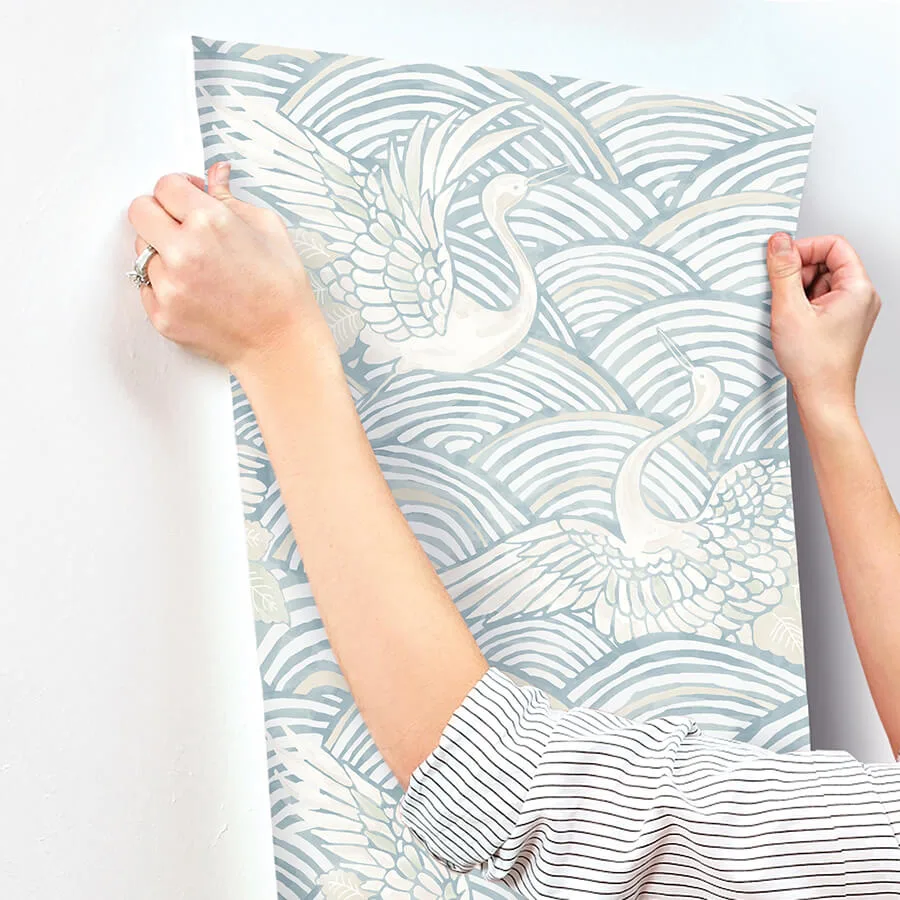 A-Street Prints Egret - Sky Blue Wallpaper | Buy Online A-Street Prints Egret wallpaper, color Sky Blue, SKU 4172-27498