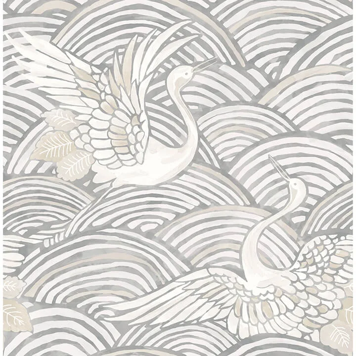 A-Street Prints Egret wallpaper, color Slate, SKU 4172-27496