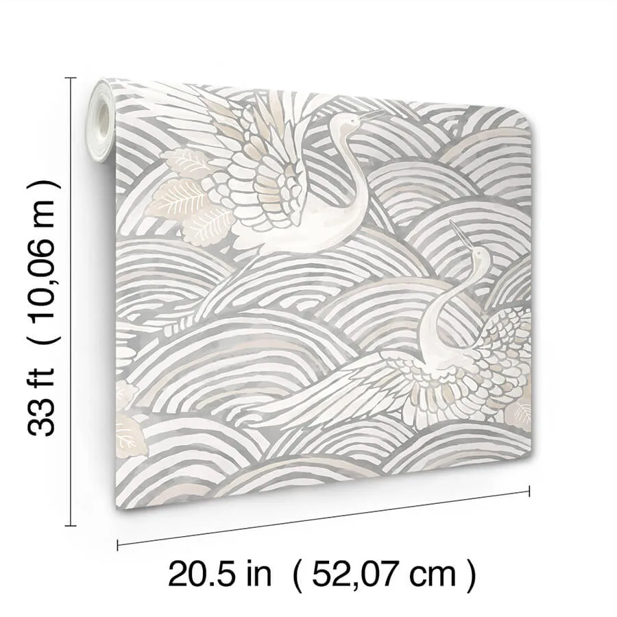 A-Street Prints Egret - Slate Wallpaper | Buy Online A-Street Prints Egret wallpaper, color Slate, SKU 4172-27496