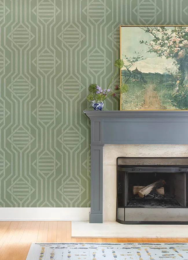 A-Street Prints Essex wallpaper, color Green, SKU 4147-27401