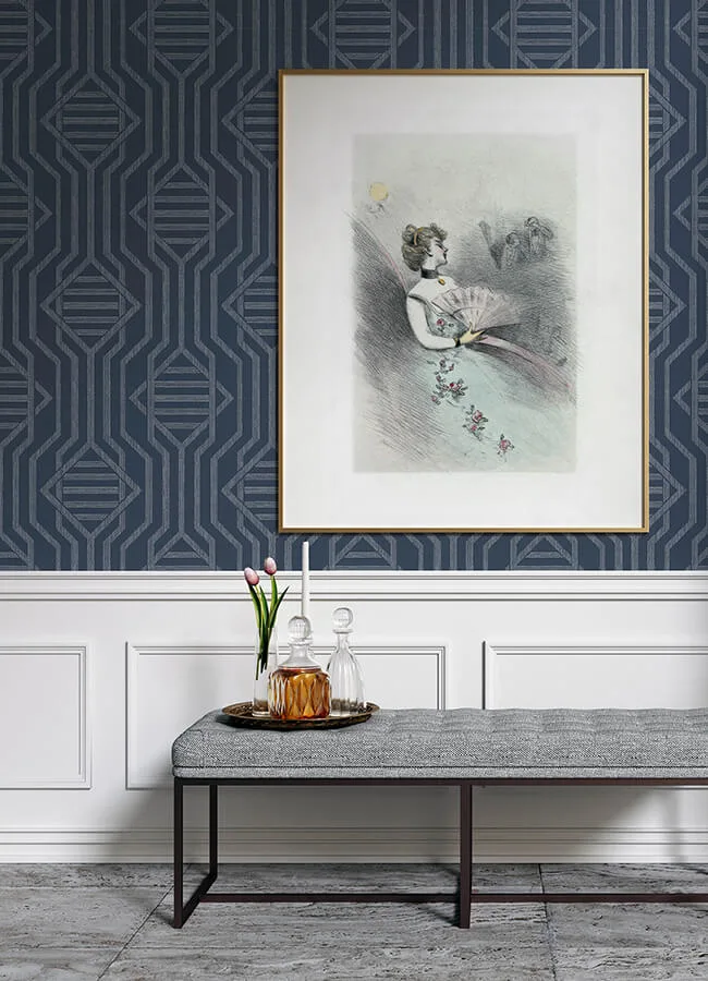 A-Street Prints Essex wallpaper, color Navy, SKU 4147-27402