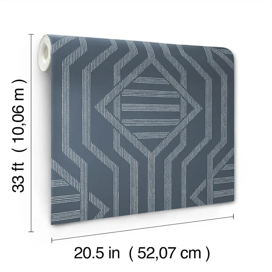 A-Street Prints Essex wallpaper, color Navy, SKU 4147-27402