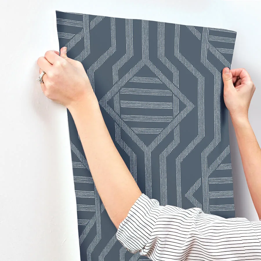 A-Street Prints Essex wallpaper, color Navy, SKU 4147-27402