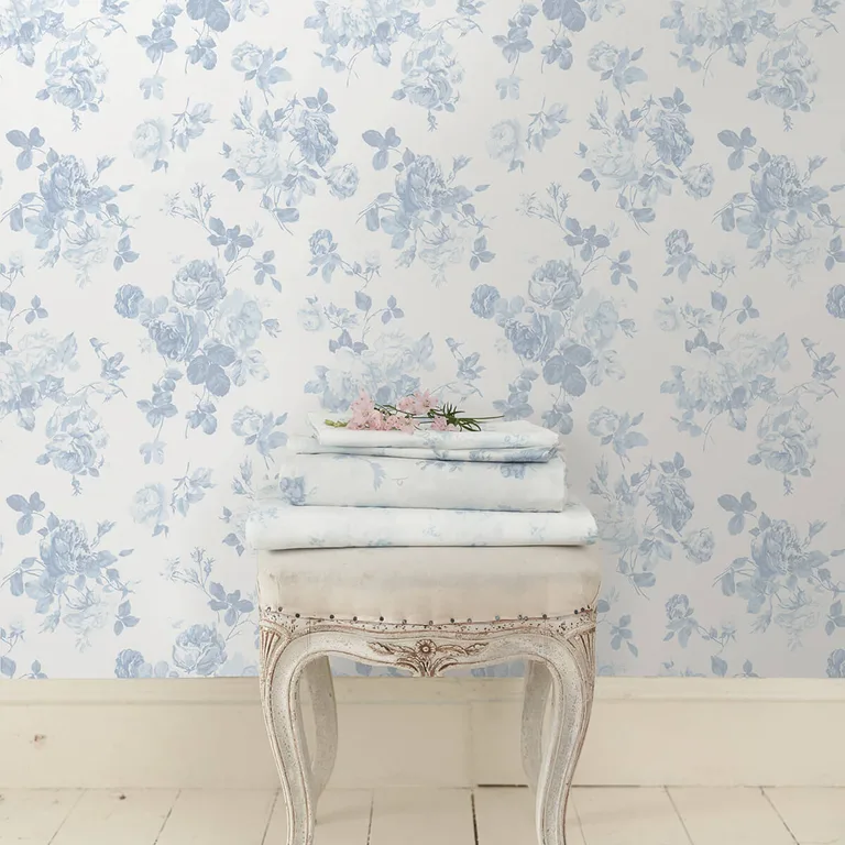 A-Street Prints Everblooming Rosettes wallpaper, color Dreamy Sky, SKU AST4102