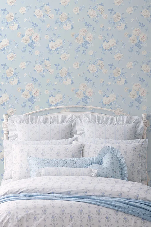 A-Street Prints Everblooming Rosettes wallpaper, color Whisper Blue, SKU AST6492