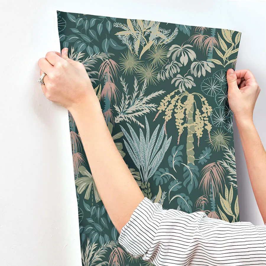 A-Street Prints Everglades wallpaper, color Dark Green, SKU 4172-27480