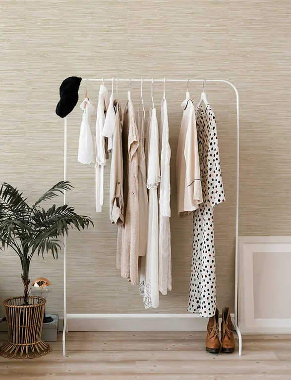A-Street Prints Exhale Woven Faux Grasscloth wallpaper, color Dove, SKU 4146-27258