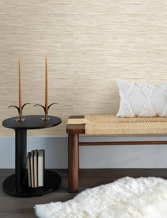 A-Street Prints Exhale Woven Faux Grasscloth wallpaper, color Dove, SKU 4146-27258