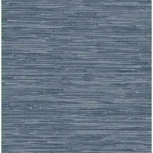 A-Street Prints Exhale Woven Faux Grasscloth wallpaper, color Indigo, SKU 4146-27260