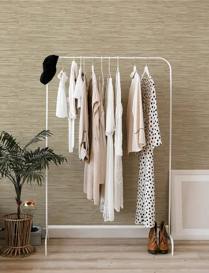 A-Street Prints Exhale Woven Faux Grasscloth wallpaper, color Light Brown, SKU 4146-27259
