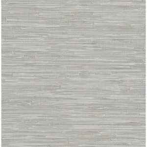 A-Street Prints Exhale Woven Faux Grasscloth wallpaper, color Light Grey, SKU 4146-27263