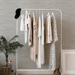 A-Street Prints Exhale Woven Faux Grasscloth wallpaper, color Light Grey, SKU 4146-27263