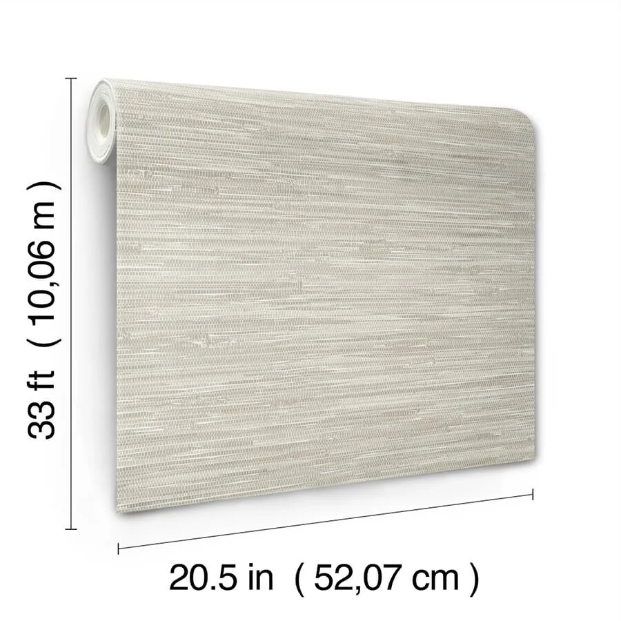 A-Street Prints Exhale Woven Faux Grasscloth wallpaper, color Light Grey, SKU 4146-27263