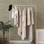 A-Street Prints Exhale Woven Faux Grasscloth wallpaper, color Olive, SKU 4146-27262