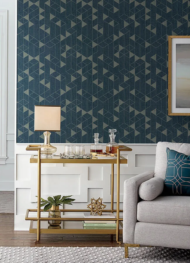 A-Street Prints Fairbank wallpaper, color Navy, SKU 4034-26775